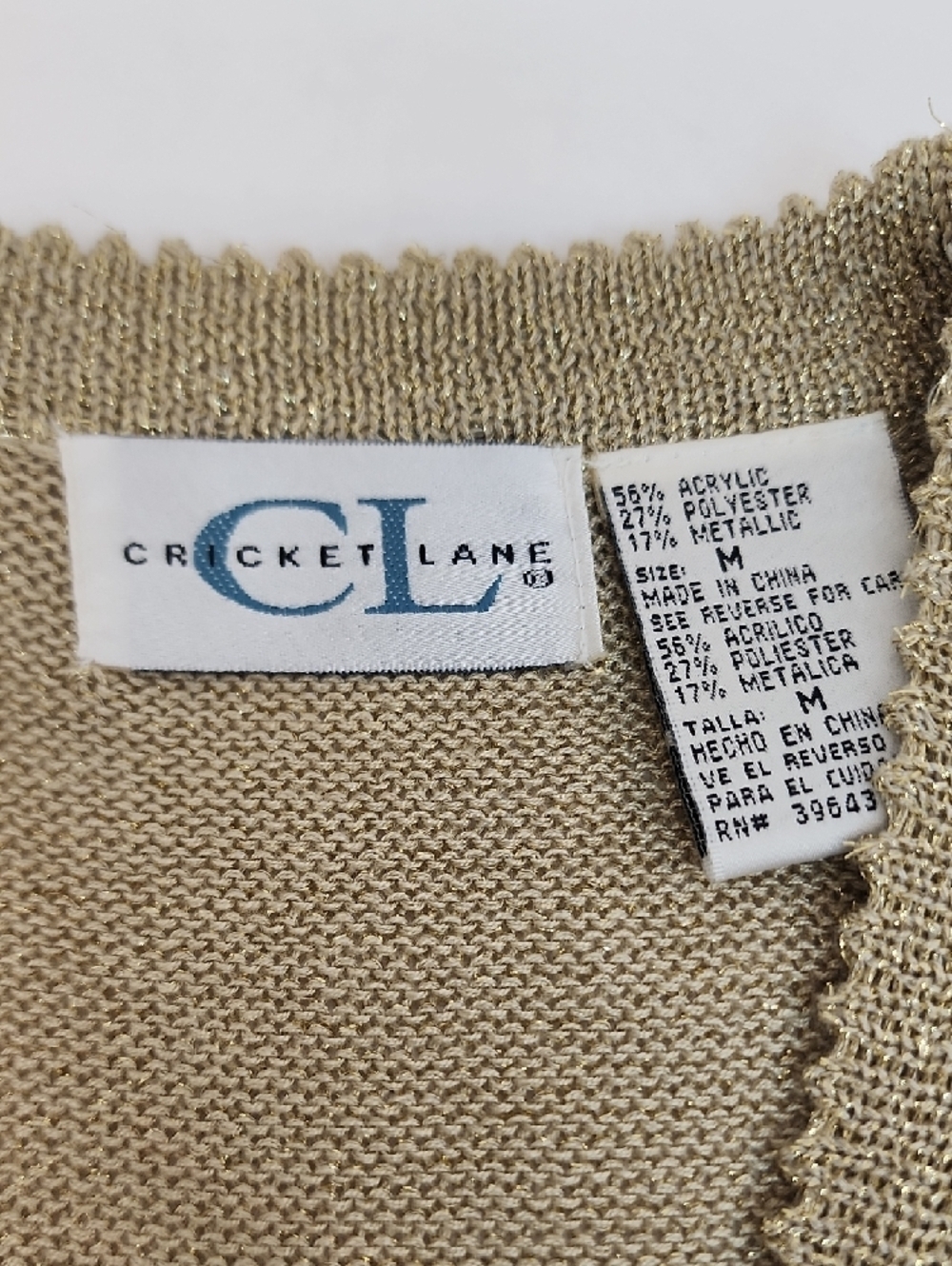 Cricket Lane Beige Knit Button Front Sweater Vest Size Medium - Picture 6 of 11